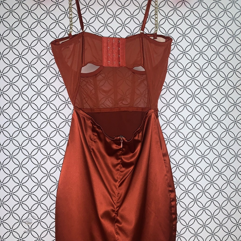 Rustic Orange Mini Dress - Size Small - Picture 3 of 4